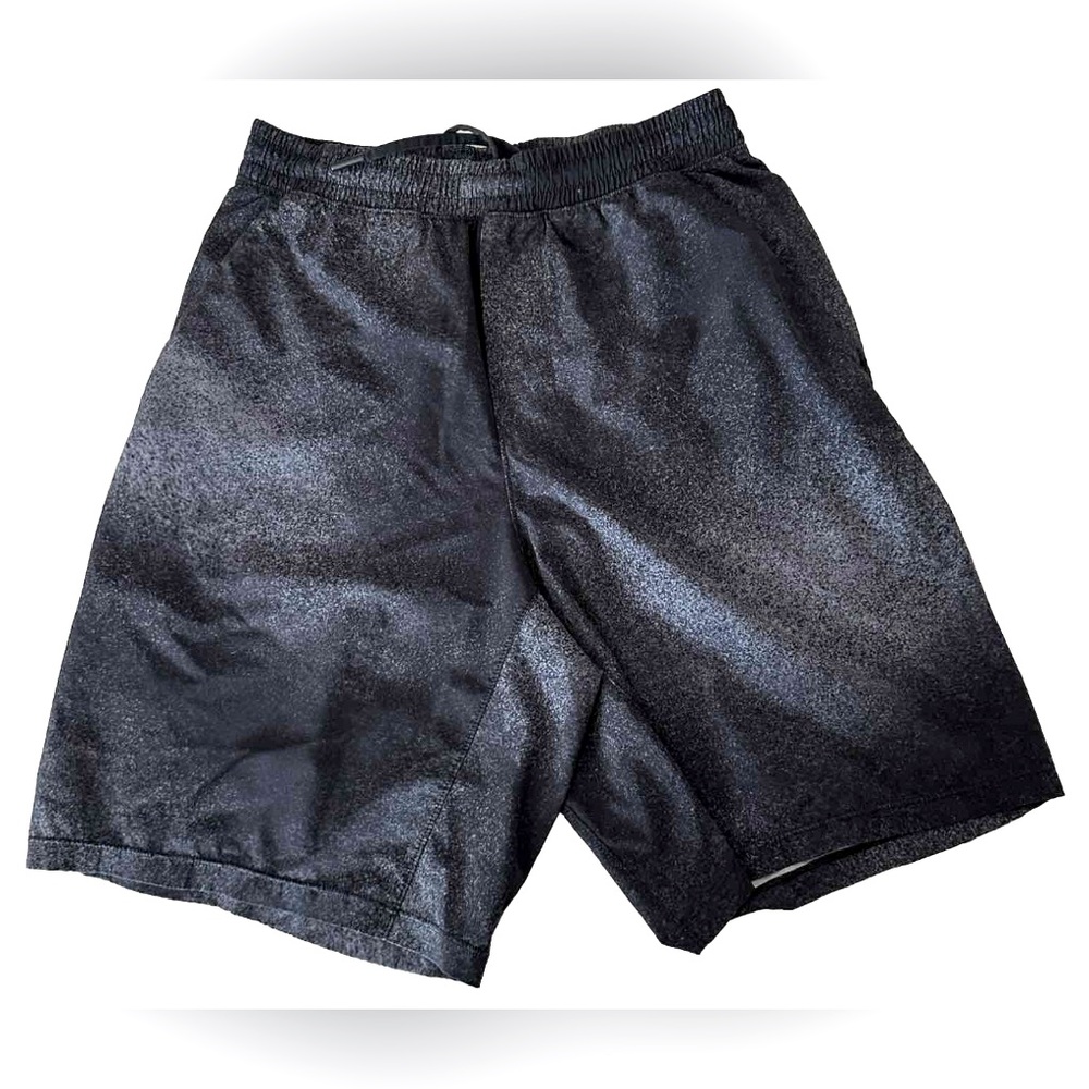 Lululemon Pace Breaker Linerless 9” Men’s Shorts Size S Black Gray Spotted EUC
